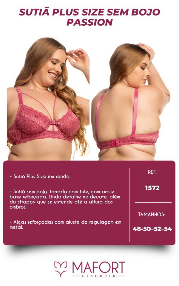 SUTIA PASSION SEM BOJO PLUS SIZE - Ref 1572