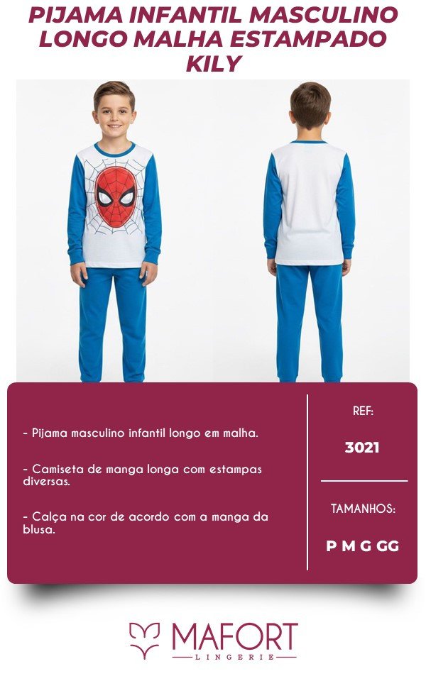 PIJAMA MENINO LONGO INFANTIL KILY