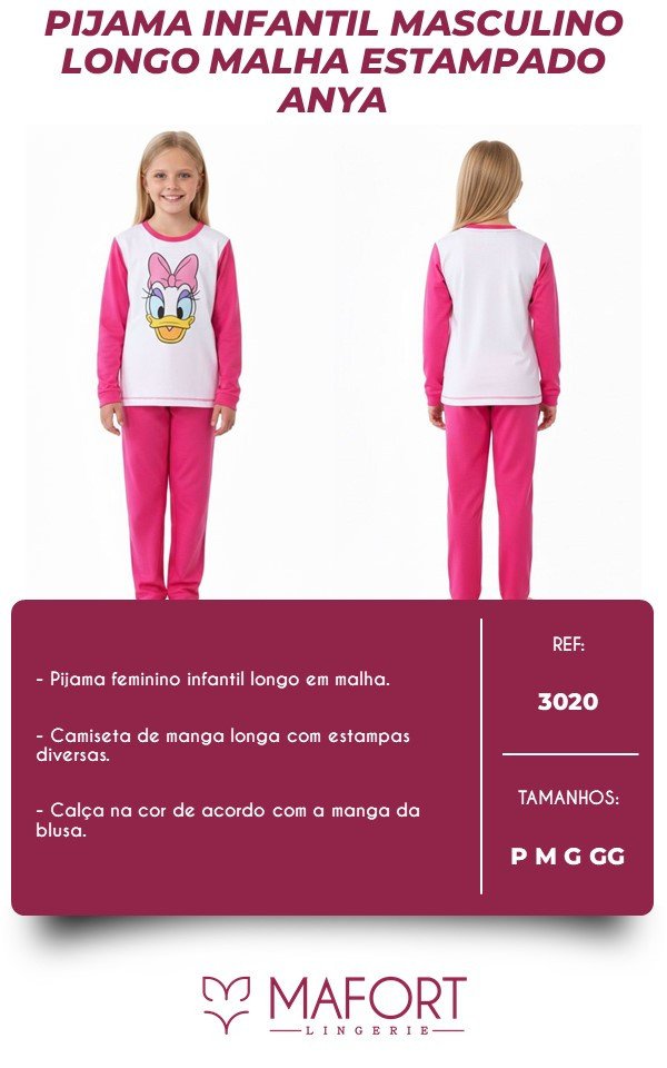 PIJAMA MENINA LONGO INFANTIL ANYA
