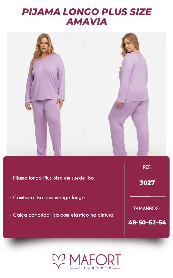 PIJAMA LONGO PLUS AMAVIA - REF 3027