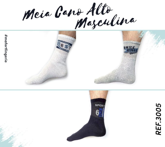 MEIA CANO LONGO MASCULINA - Ref 3005