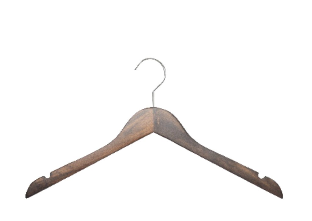 CABIDE MADEIRA ESCURA ADULTO SIMPLES COM GANCHO  CROMADO 