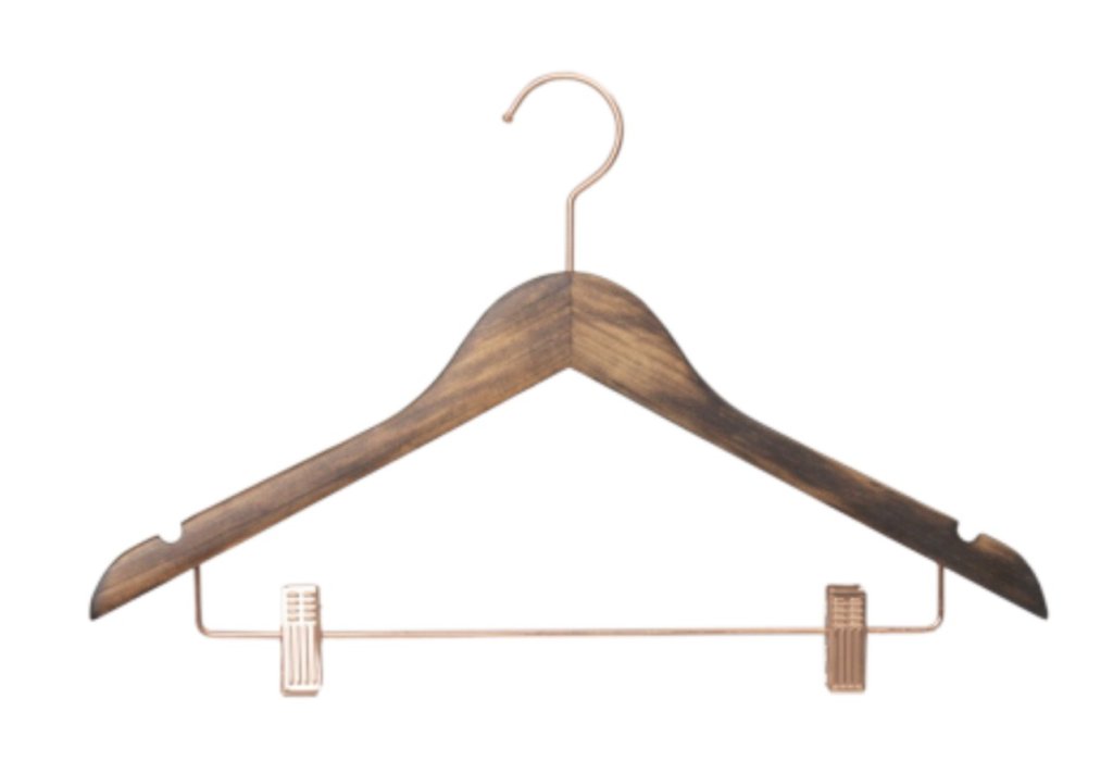 CABIDE MADEIRA ESCURA ADULTO  COM PRESILHA ROSÊ 