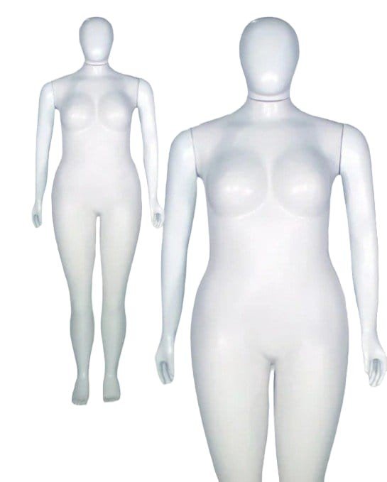 MANEQUIM FEMININA PLUS RETA BRANCA 