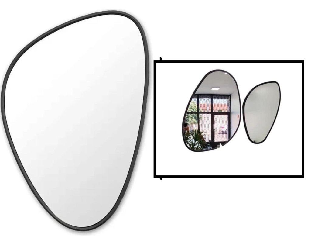 ESPELHO ORGÂNICO OVAL  PRETO 