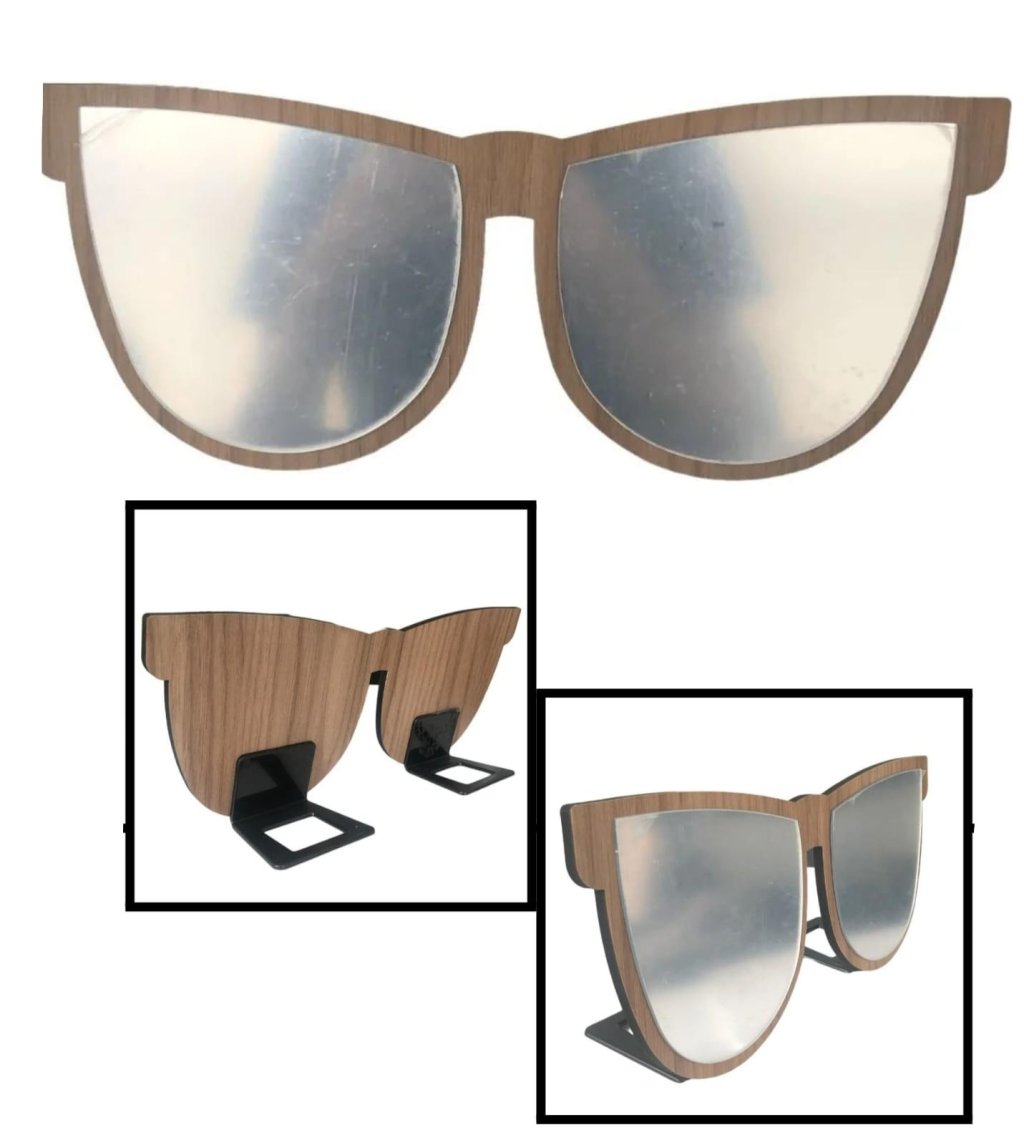 EXPOSITOR ÓCULOS COM ESPELHO MARROM 