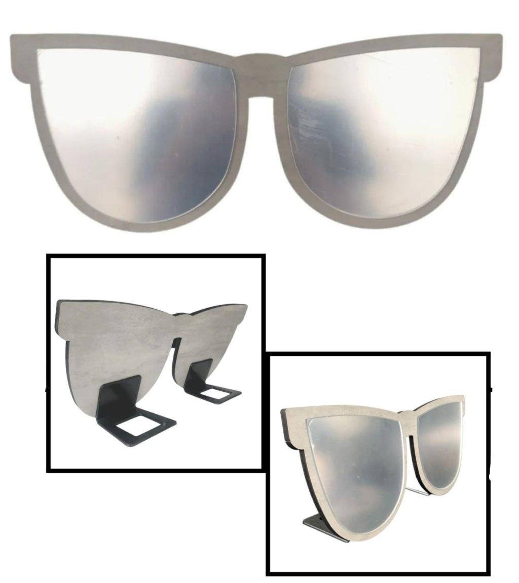 EXPOSITOR ÓCULOS COM ESPELHO CINZA