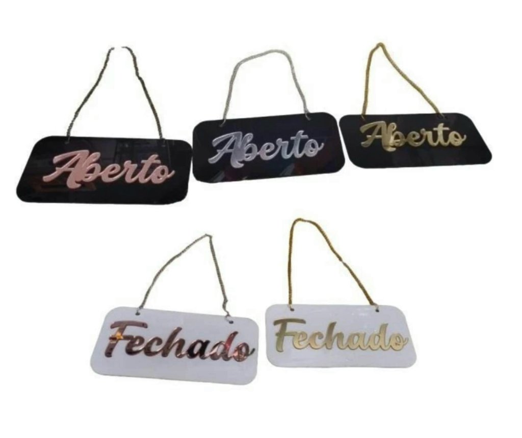 PLACA ABERTO E FECHADO 