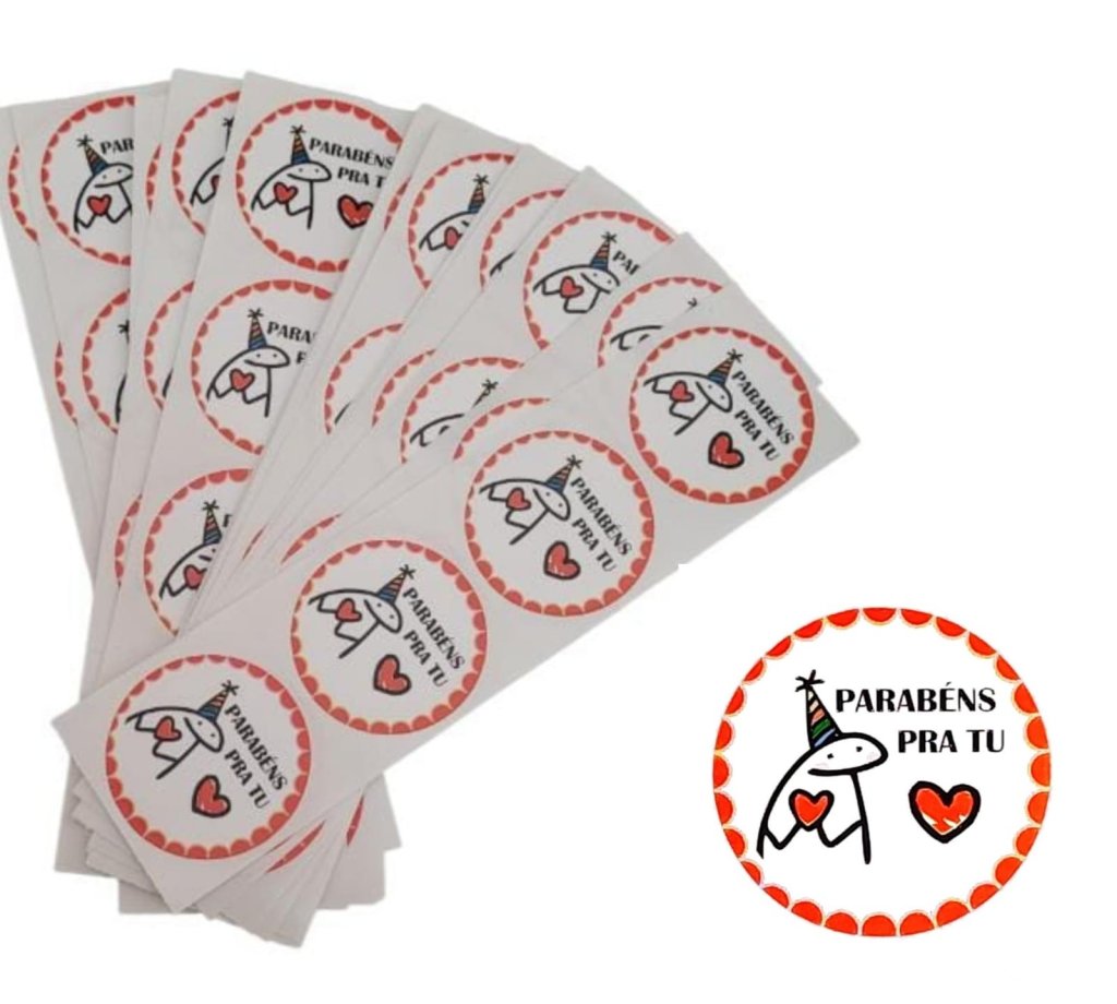 ADESIVO PARA EMBALAGEM  VERMELHO (PARABÉNS PRA TU)