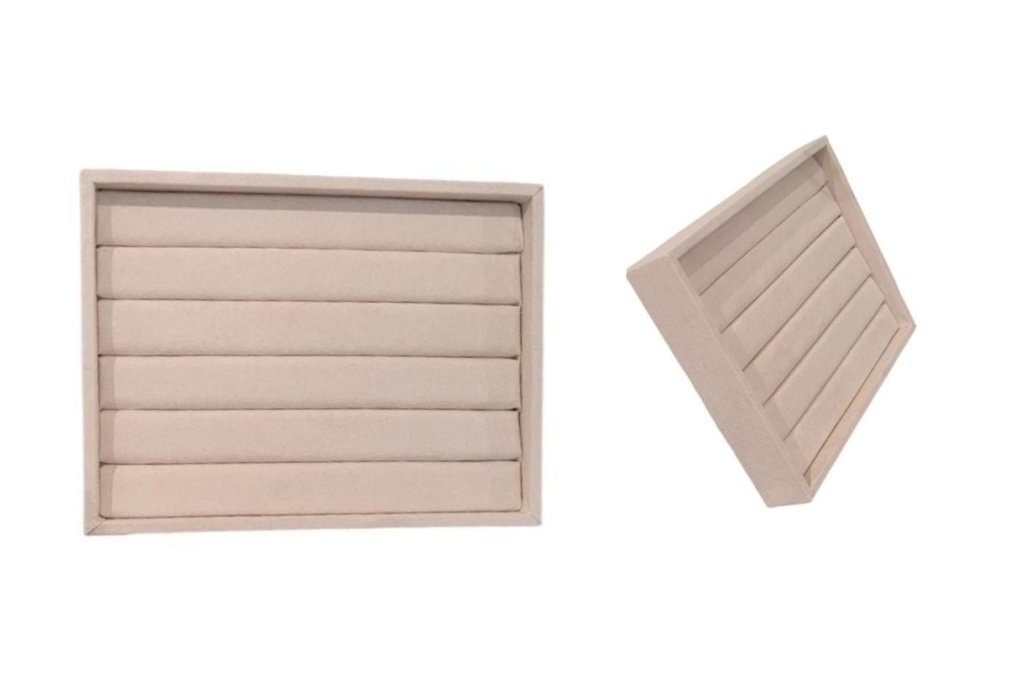 EXPOSITOR BANDEJA DE ANEL MADEIRA BEGE 