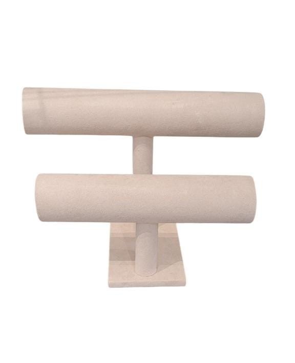 EXPOSITOR PULSEIRA DUPLO LINHA MADEIRA BEGE 