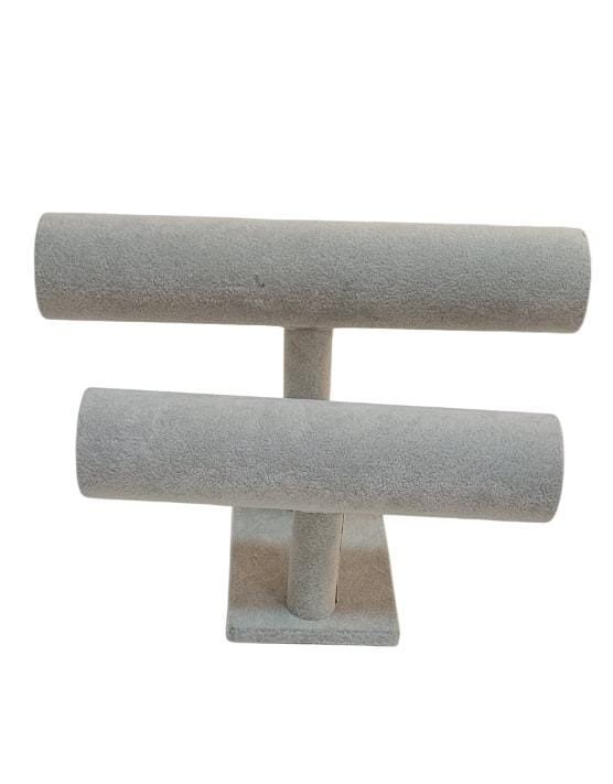 EXPOSITOR PULSEIRA DUPLO LINHA MADEIRA CINZA 