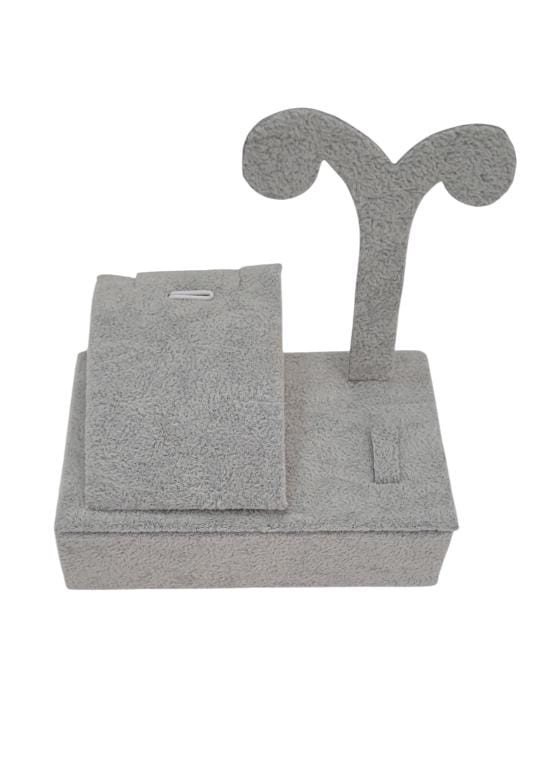 KIT EXPOSITOR PEQUENO MADEIRA CINZA