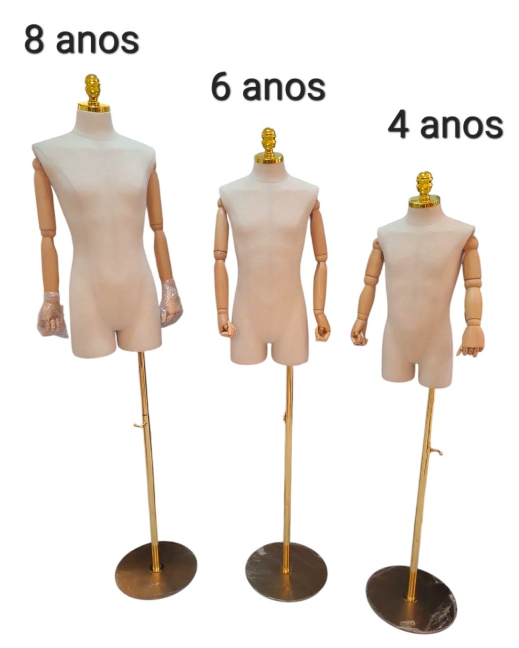 BUSTO INFANTIL C/PEDESTAL LUXO DOURADO