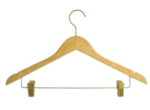 CABIDE MADEIRA CLARA COM PRESILHA DOURADA STILO