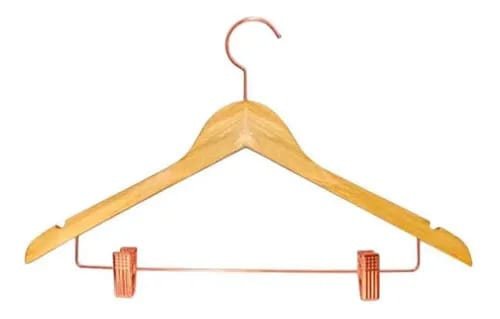 CABIDE MADEIRA CLARA COM PRESILHA ROSÊ STILO 