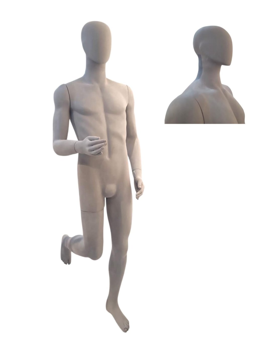 MANEQUIM MASCULINO ADONIS CORREDOR CINZA AVELUDADO 