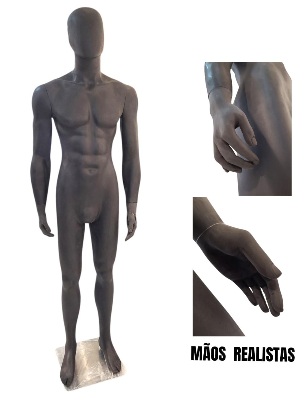 MANEQUIM MASCULINO PRETO AVELUDADO 