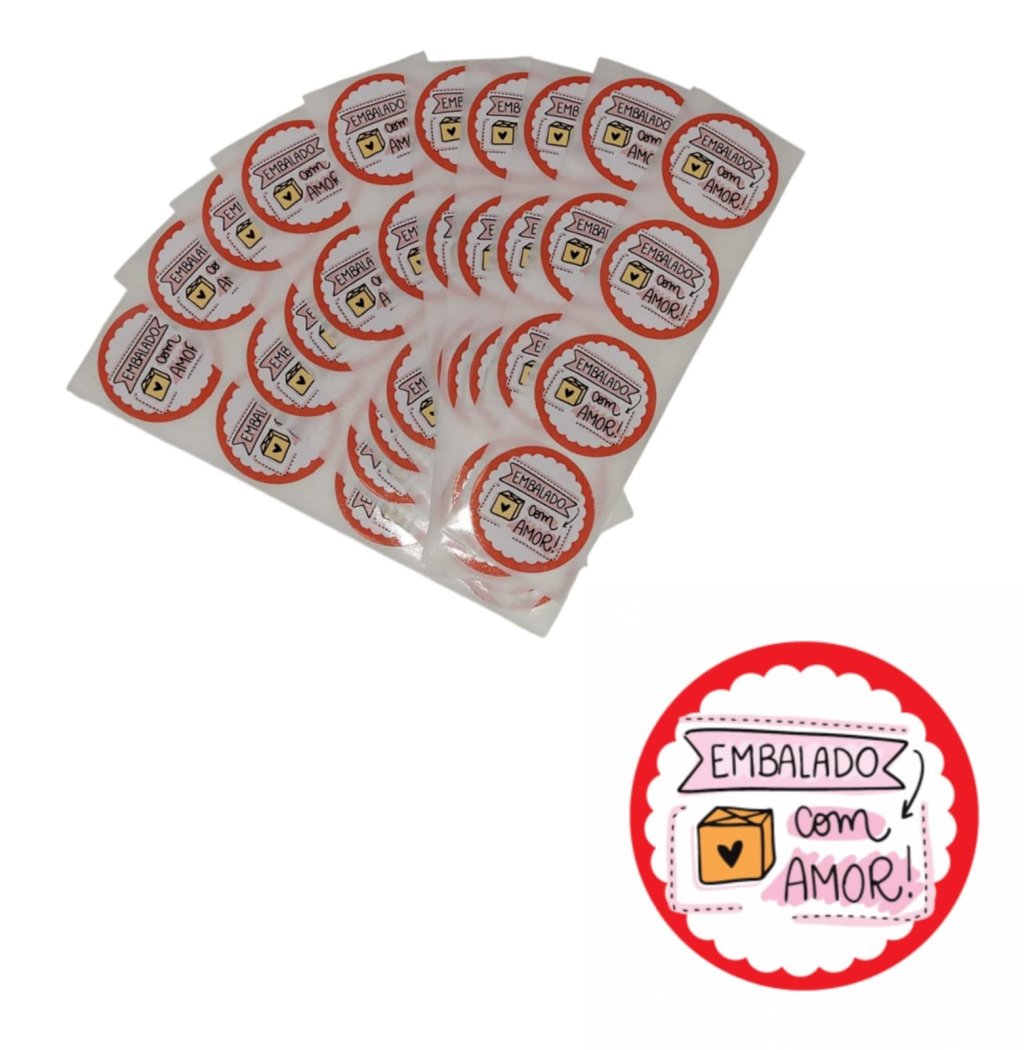 ADESIVO  PARA EMBALAGEM (EMBALADO COM AMOR) 