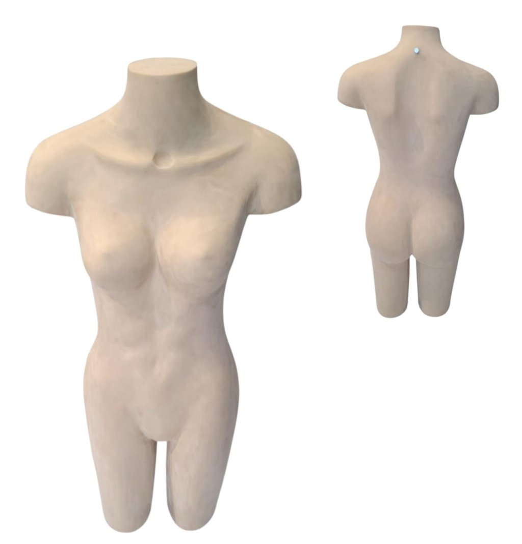 MEIO CORPO FEMININO VELUDO BEGE