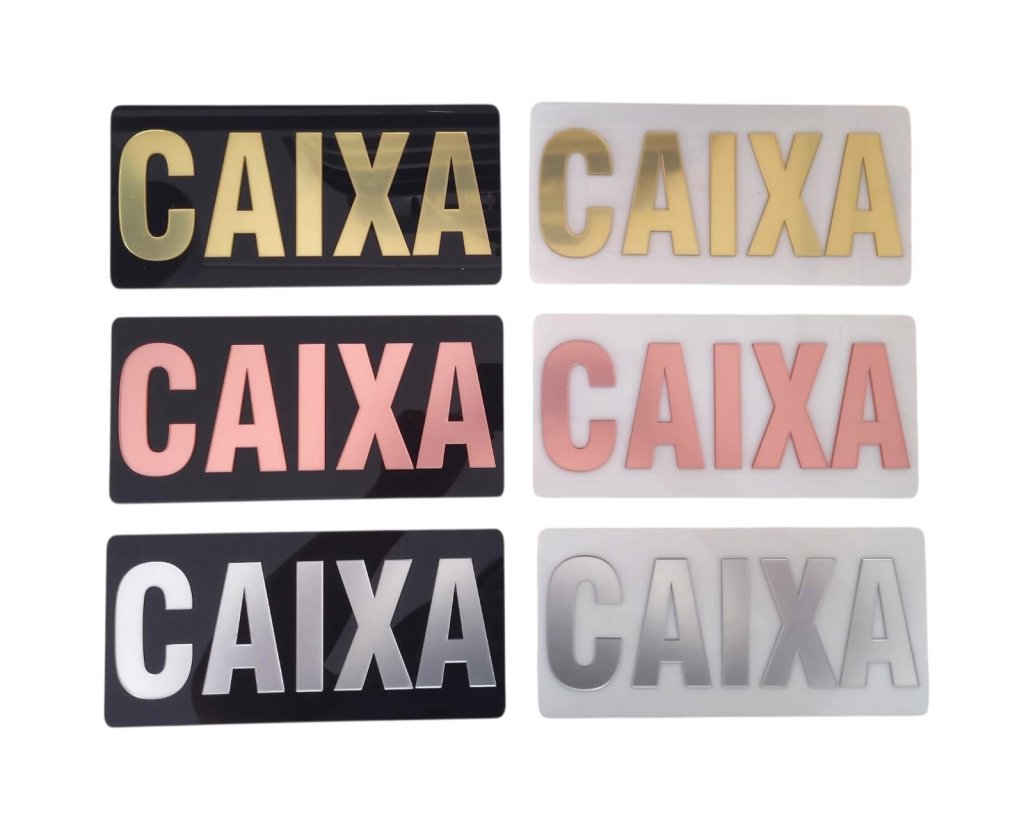 PLACA SINALIZAÇÃO CAIXA 