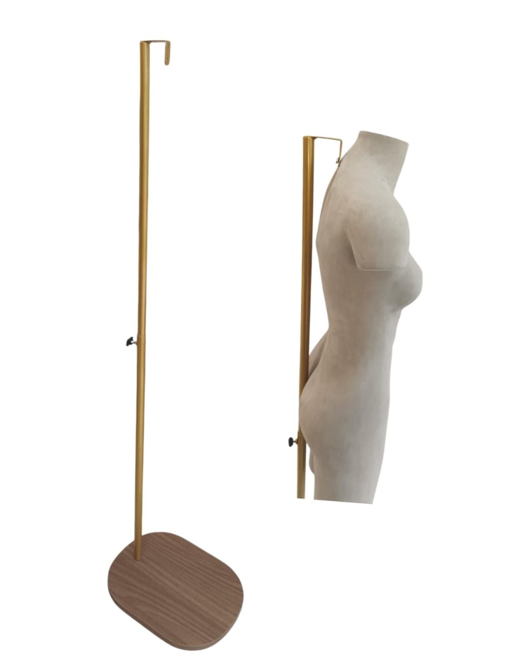 PEDESTAL LUX DOURADO COM BASE DE MDF 