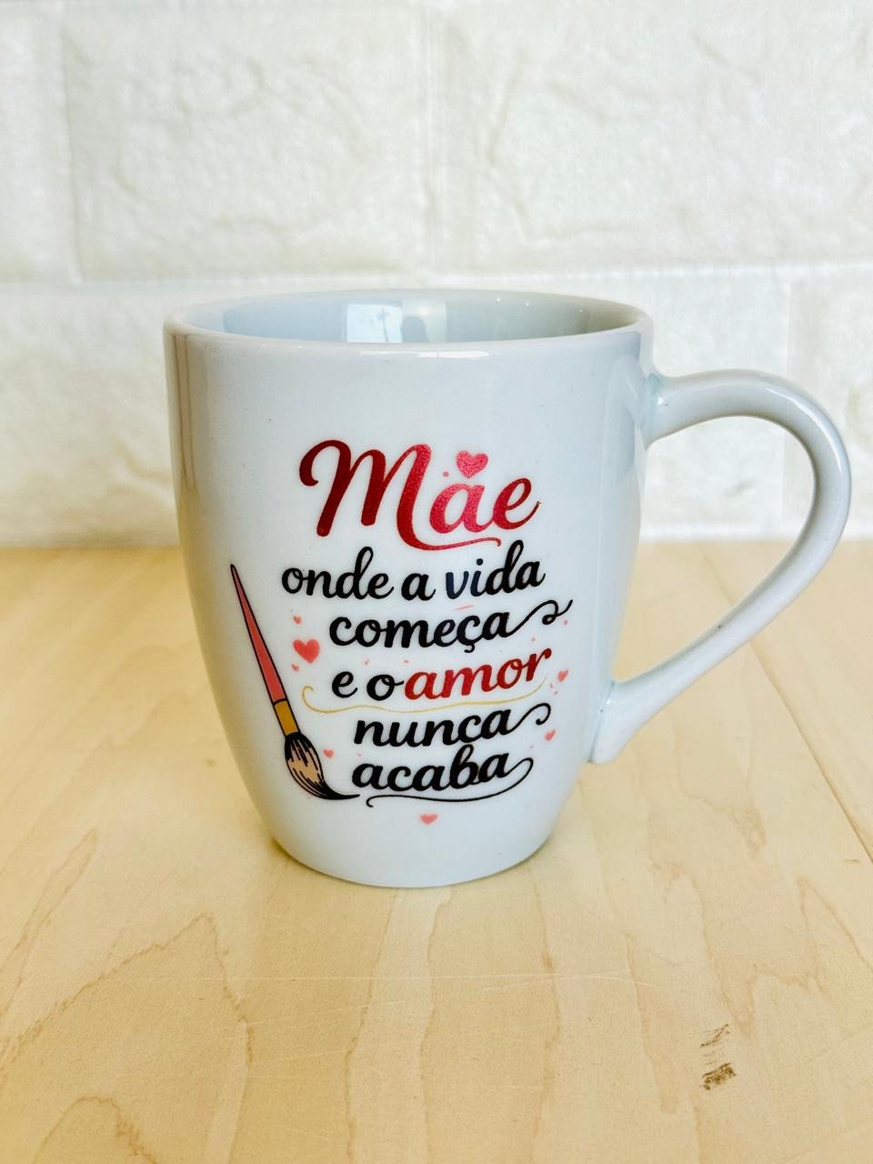 Caneca Glamour Branca Mãe Rosé