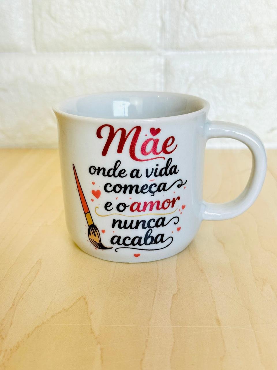 Caneca Ágatha Branca Mãe Rosé