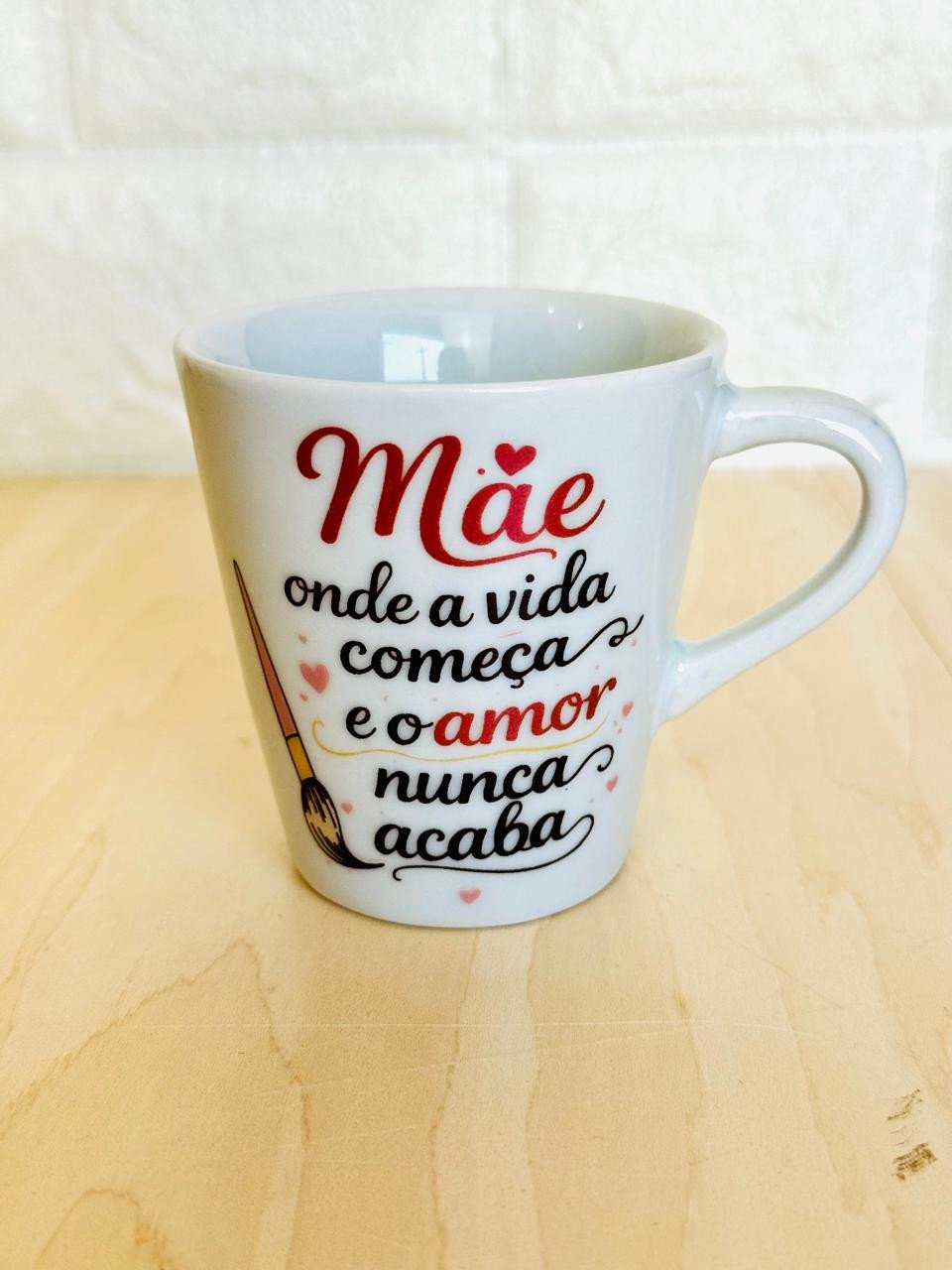 Xícara Branca Mãe Rosé