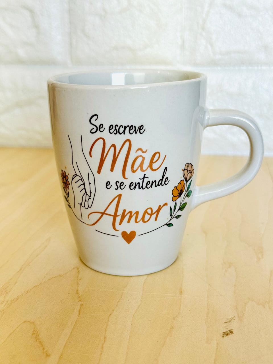 Caneca Sublime Branca Mãe Bronze