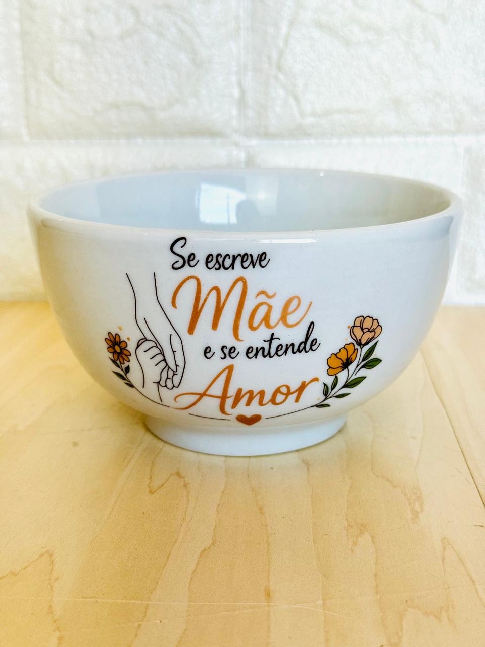 Bowl Branco Mãe Bronze