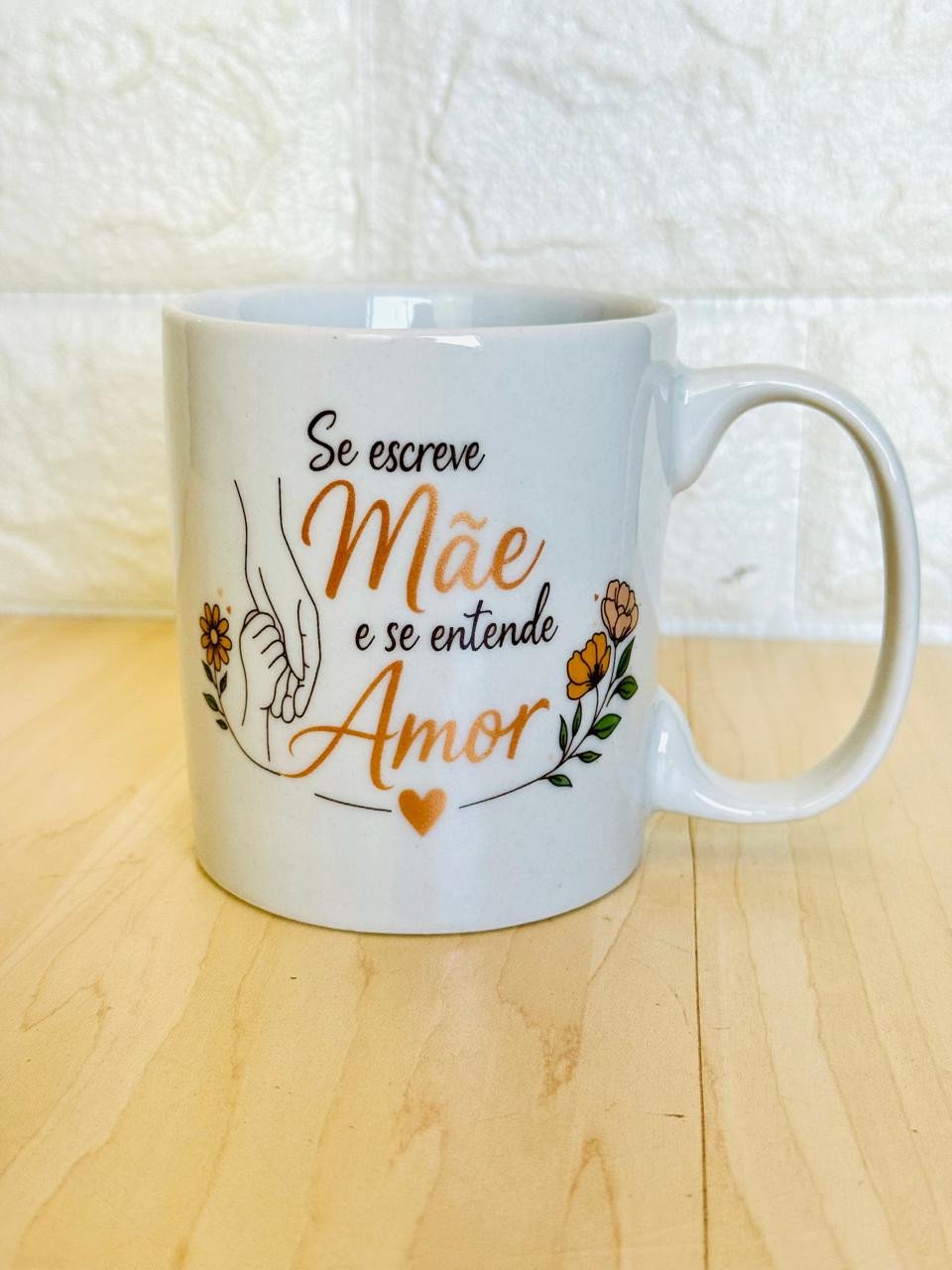 Caneca Aurora Branca Mãe Bronze