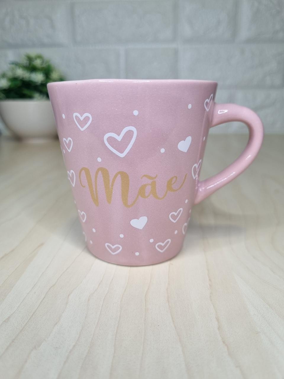 Xícara Rosa Mãe Faixa