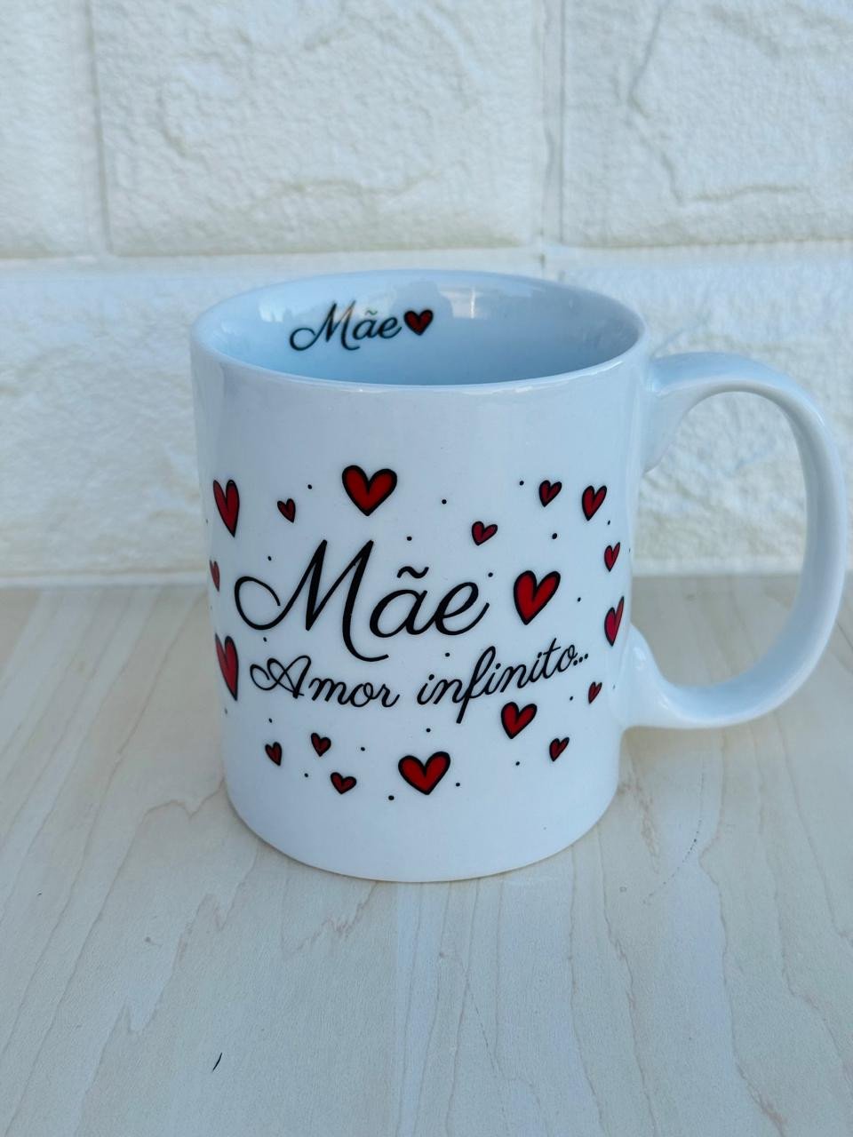 Caneca Aurora Branca Mãe Amor Infinito