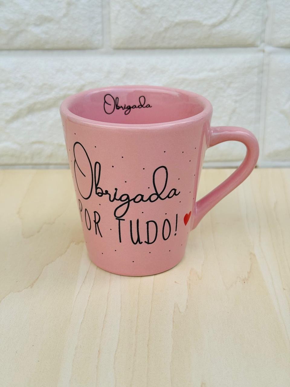 Xícara Rosa Obrigada por Tudo
