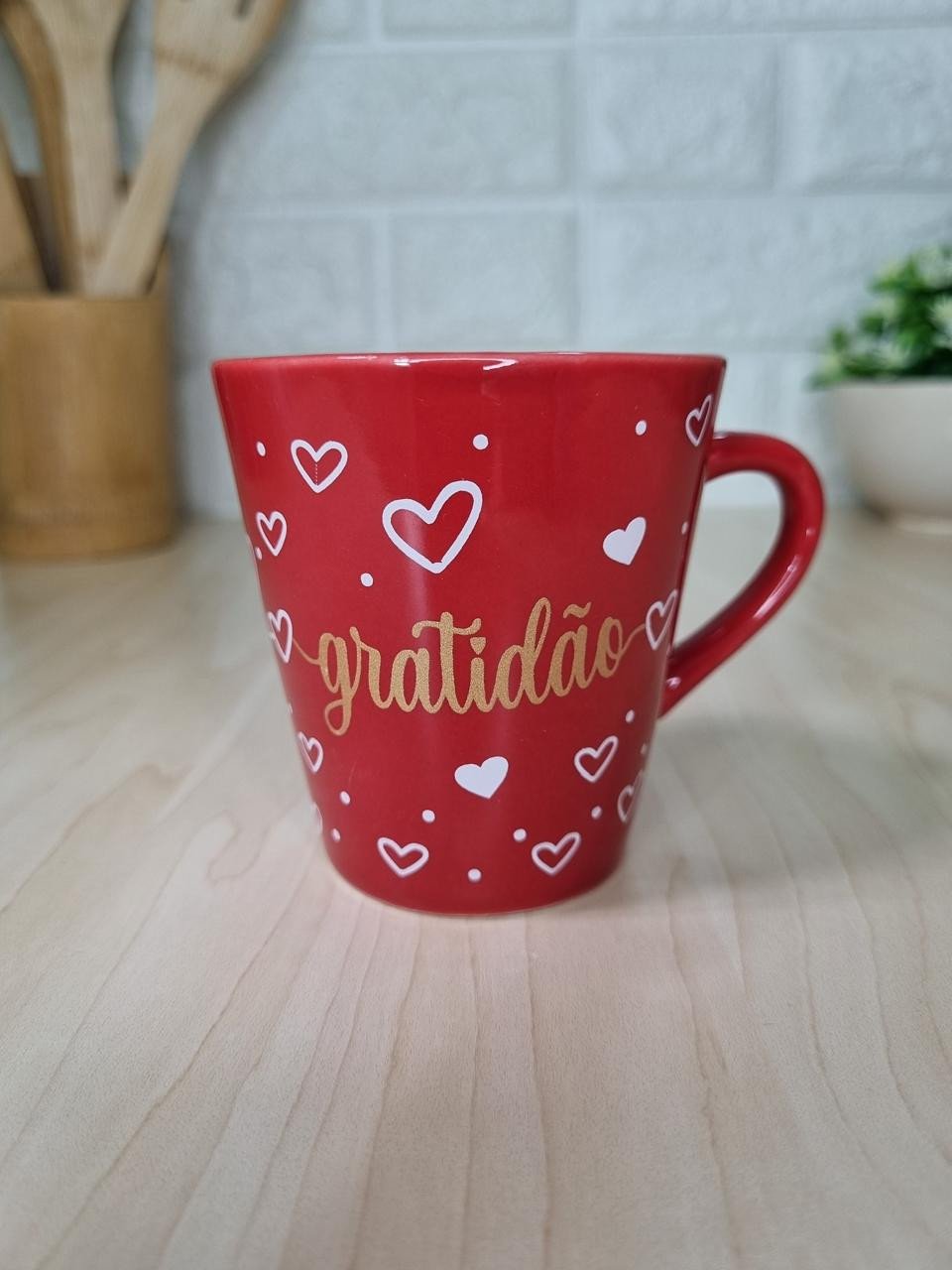 Xícara Vermelha Gratidão