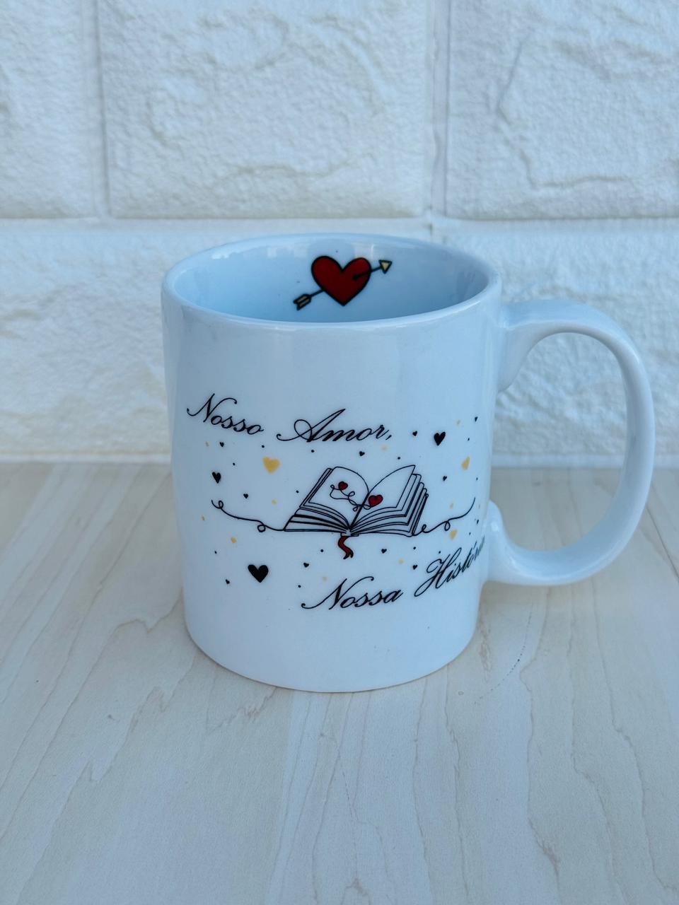 Caneca Aurora Branca Nosso Amor, Nossa História