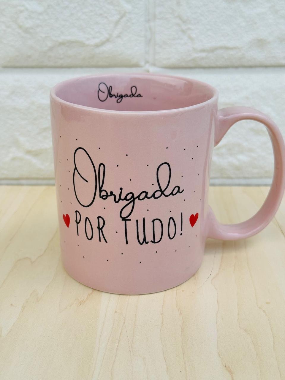 Caneca Aurora Rosa Obrigada por Tudo