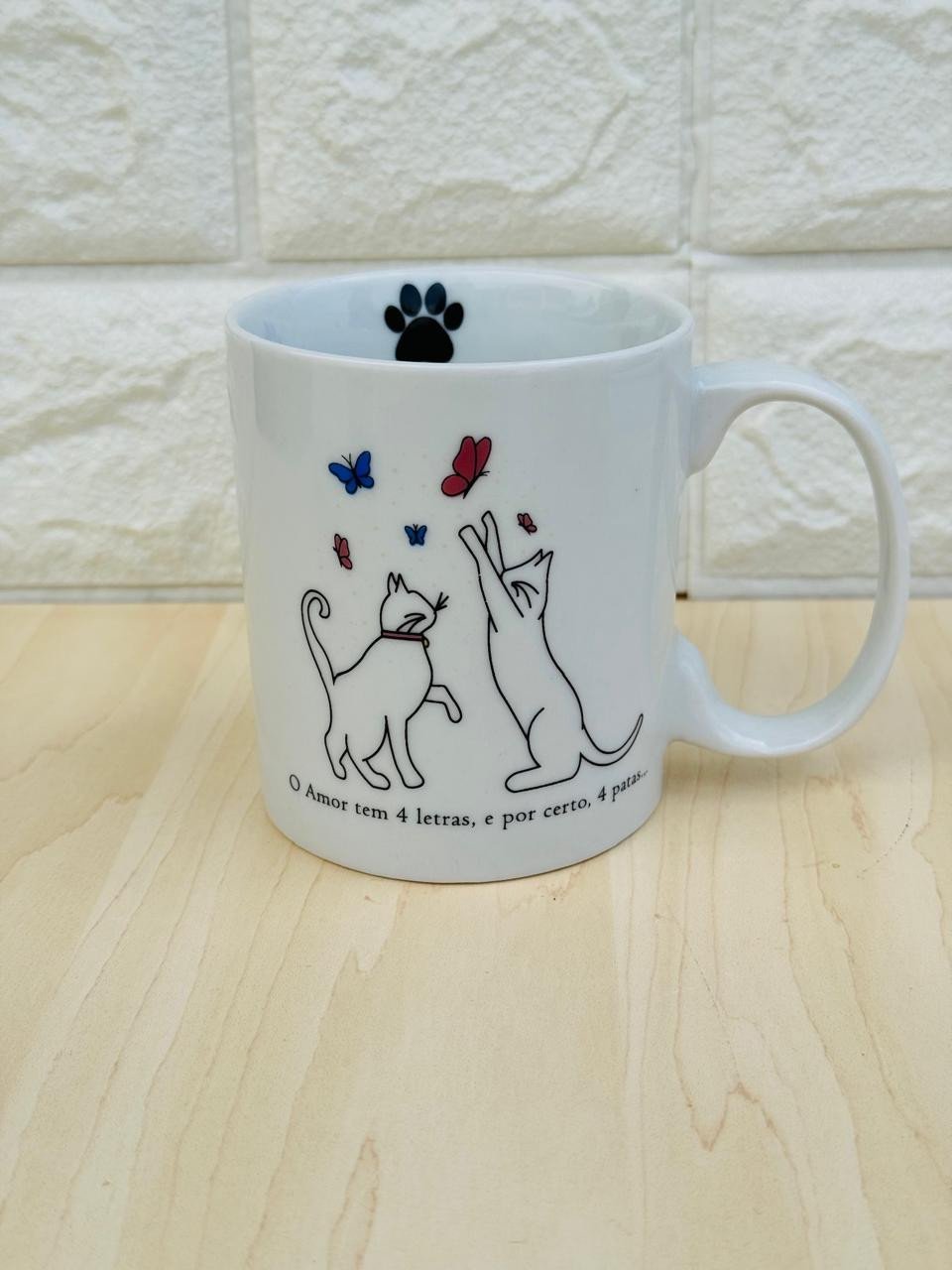 Caneca Aurora Branca Gato 
