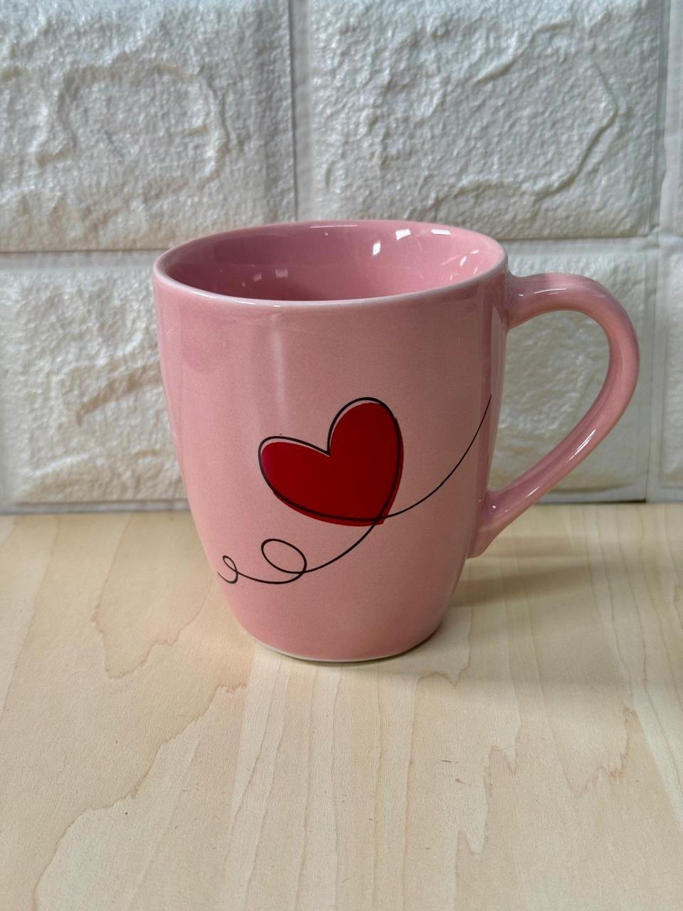 Caneca Glamour Rosa Coração Vermelho