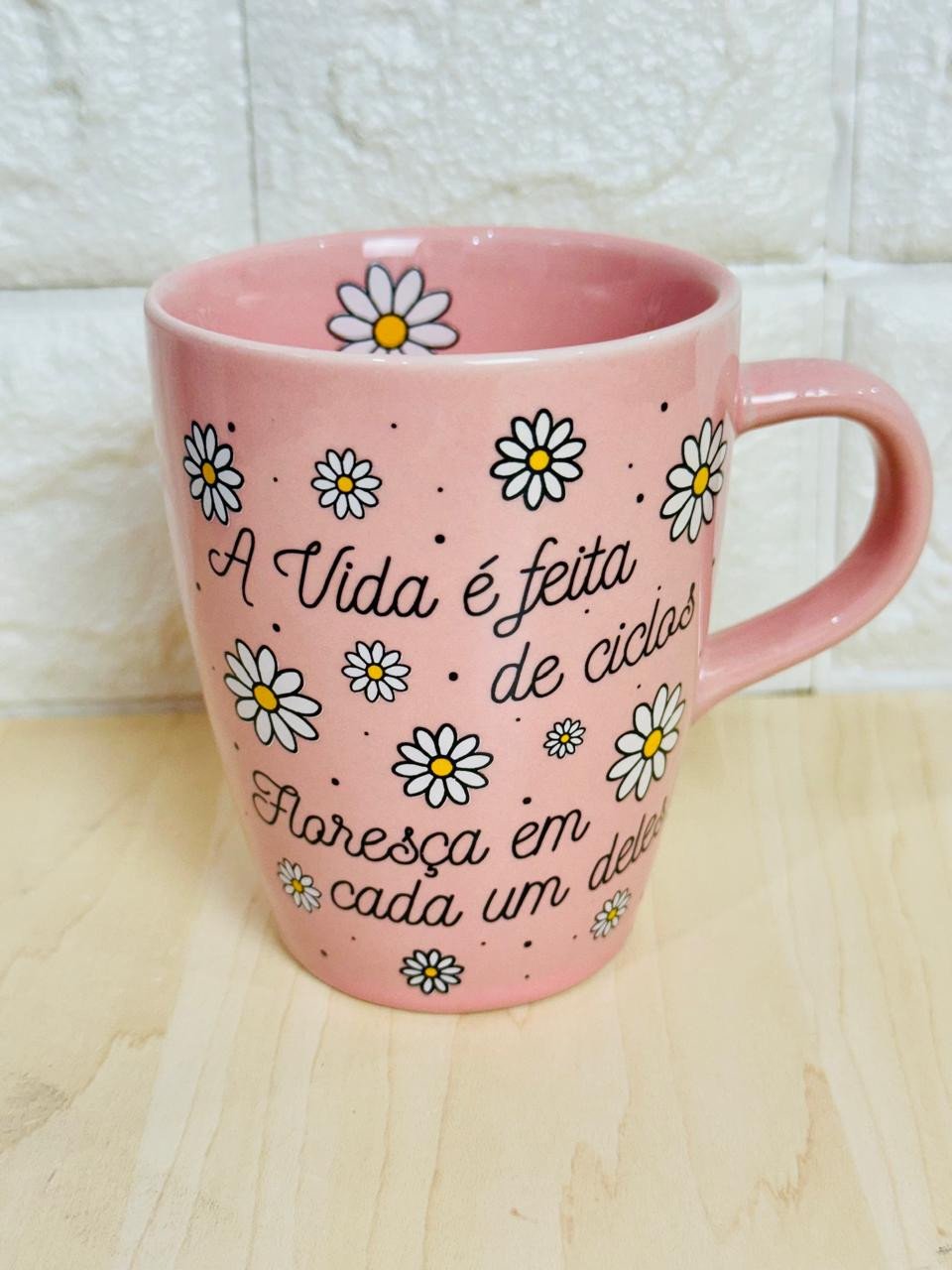 Caneca Sublime Rosa Margaridas