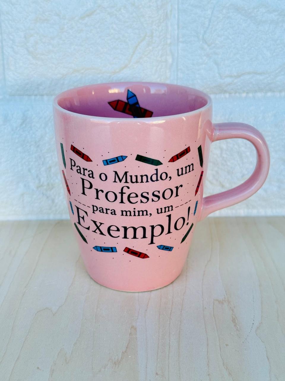 Caneca Sublime Rosa Para o Mundo um Professor para Mim um Exemplo