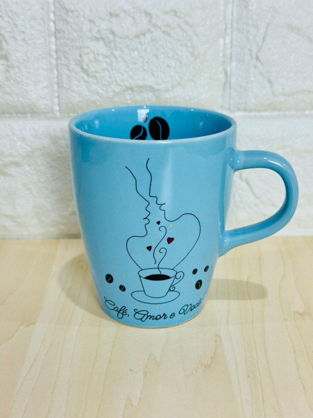 Caneca Sublime Azul Café, Amor e Você
