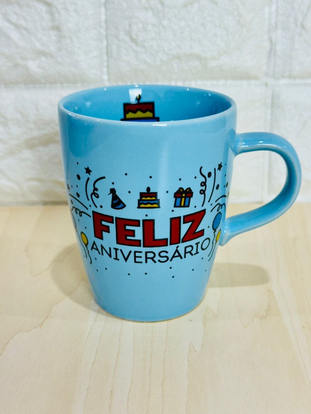 Caneca Sublime Azul Feliz Aniversário
