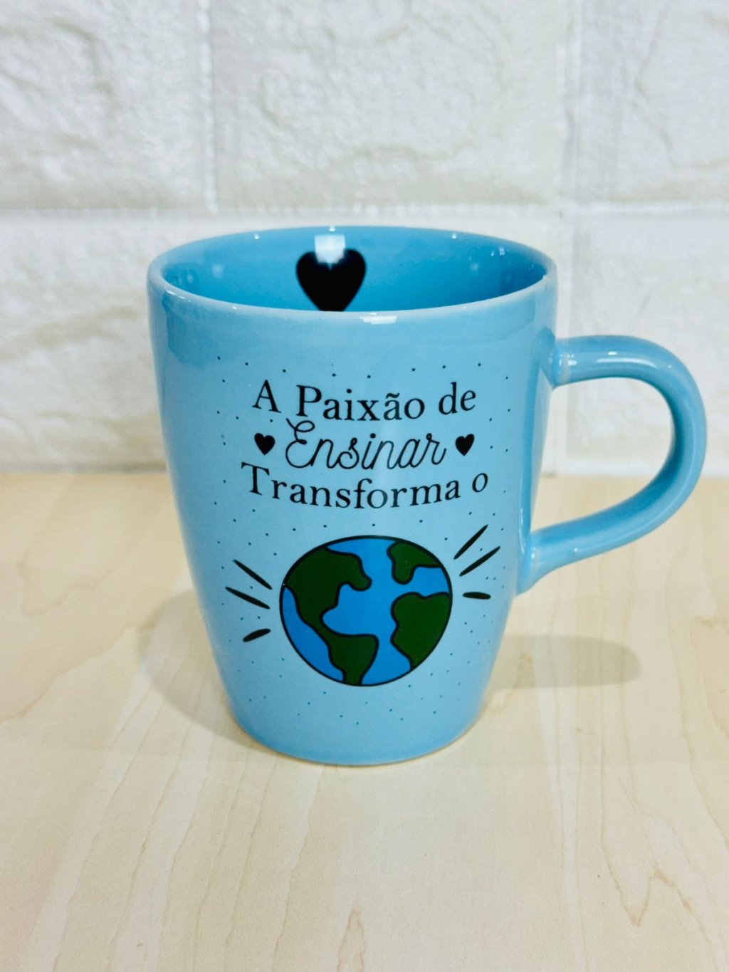 Caneca Sublime Azul A Paixão de Ensinar Transforma o Mundo