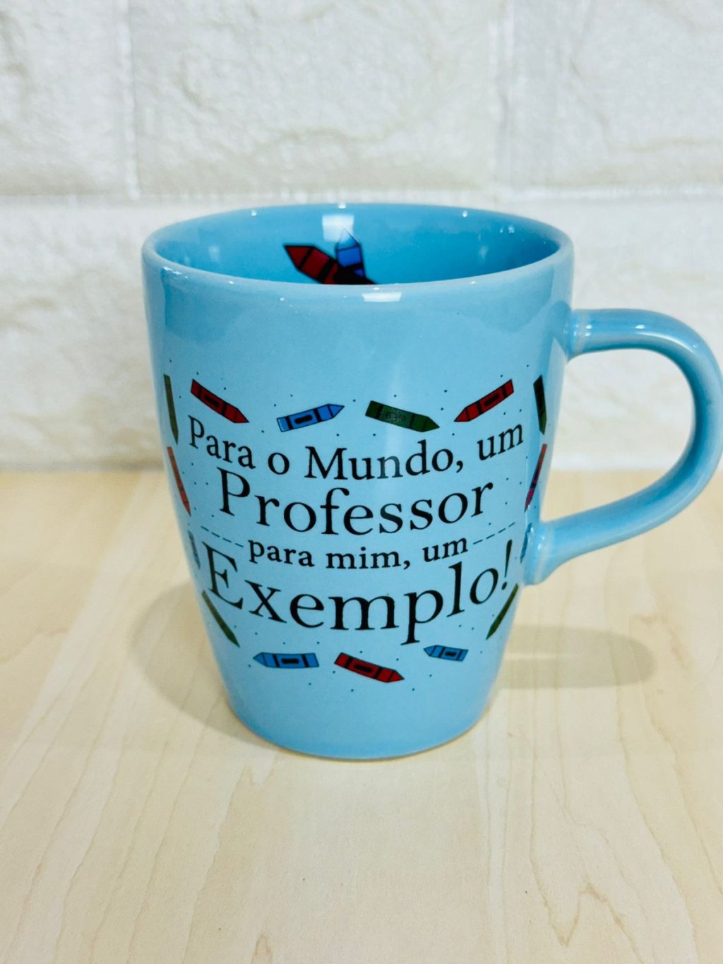 Caneca Sublime Azul Para O Mundo um Professor para Mim um Exemplo