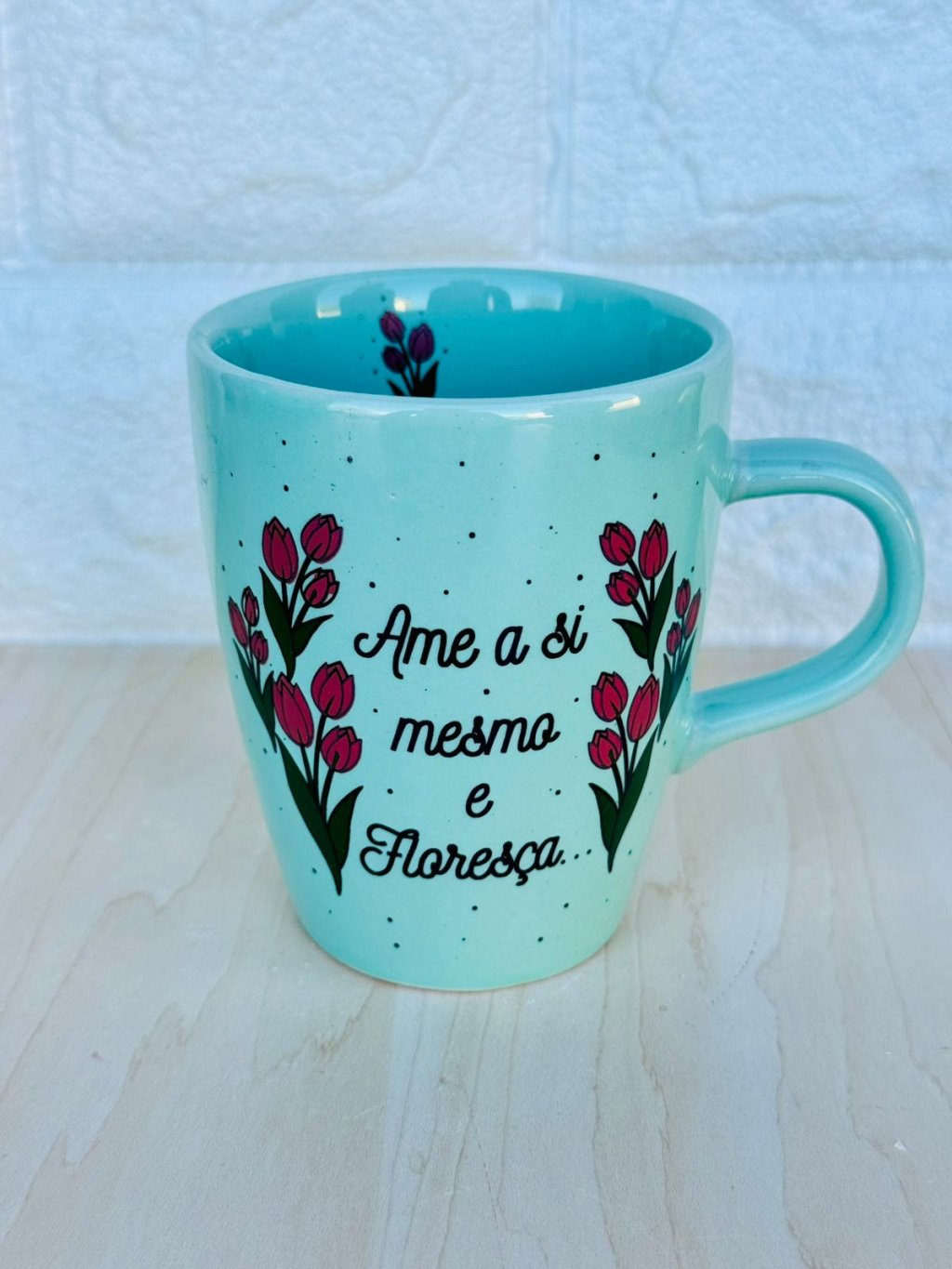 Caneca Sublime Verde Tulipas 