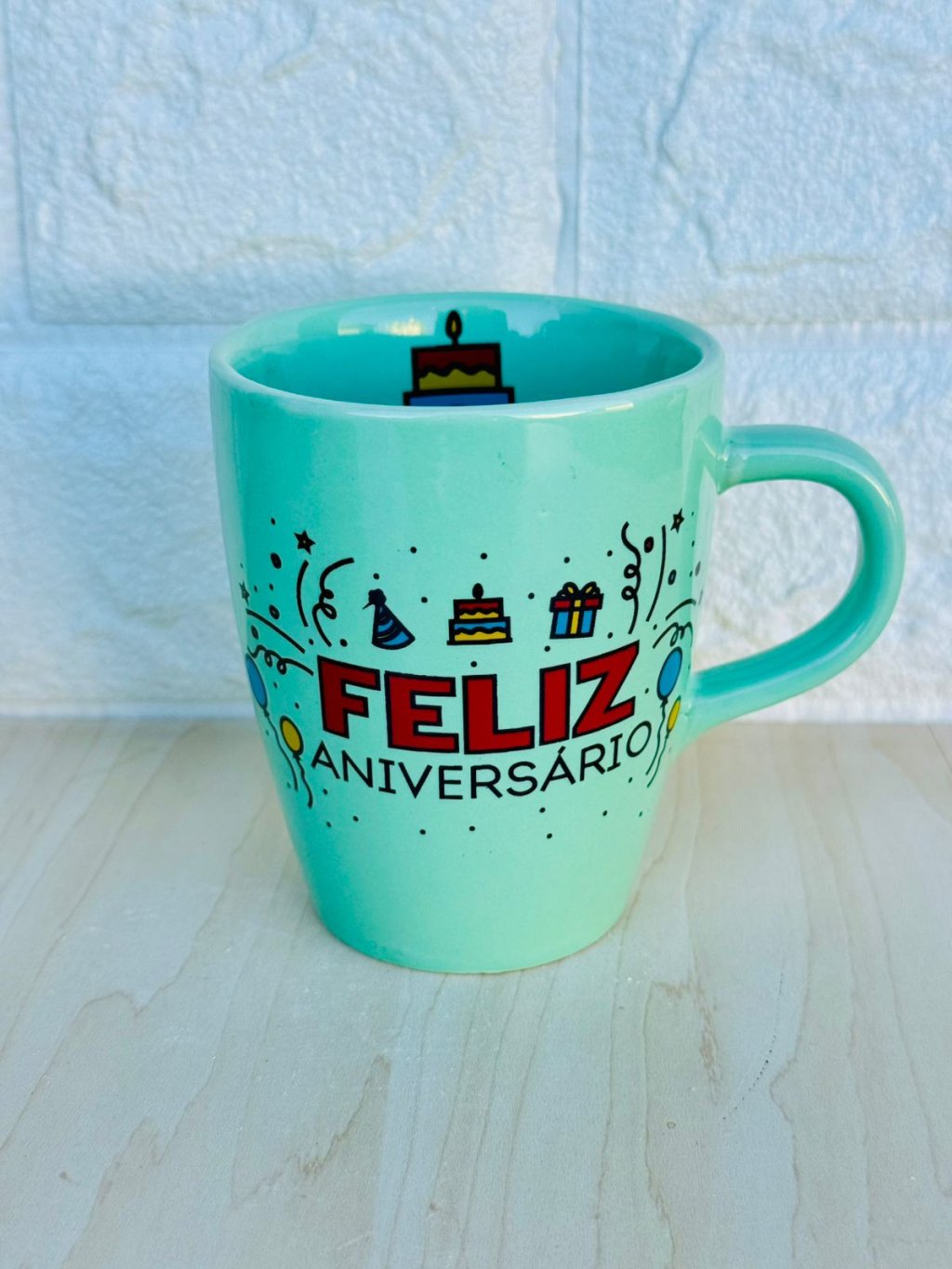 Caneca Sublime Verde Feliz Aniversário