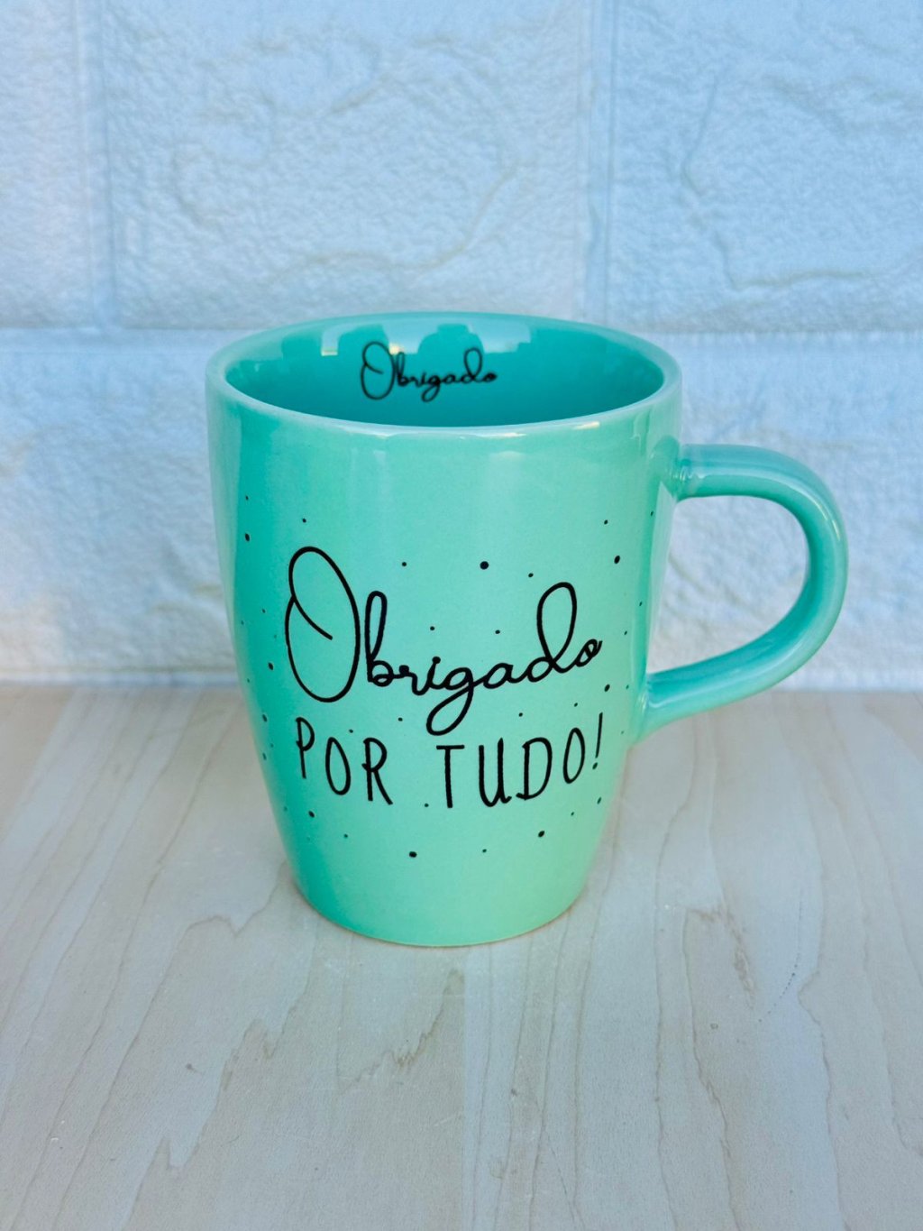 Caneca Sublime Verde Obrigado por Tudo