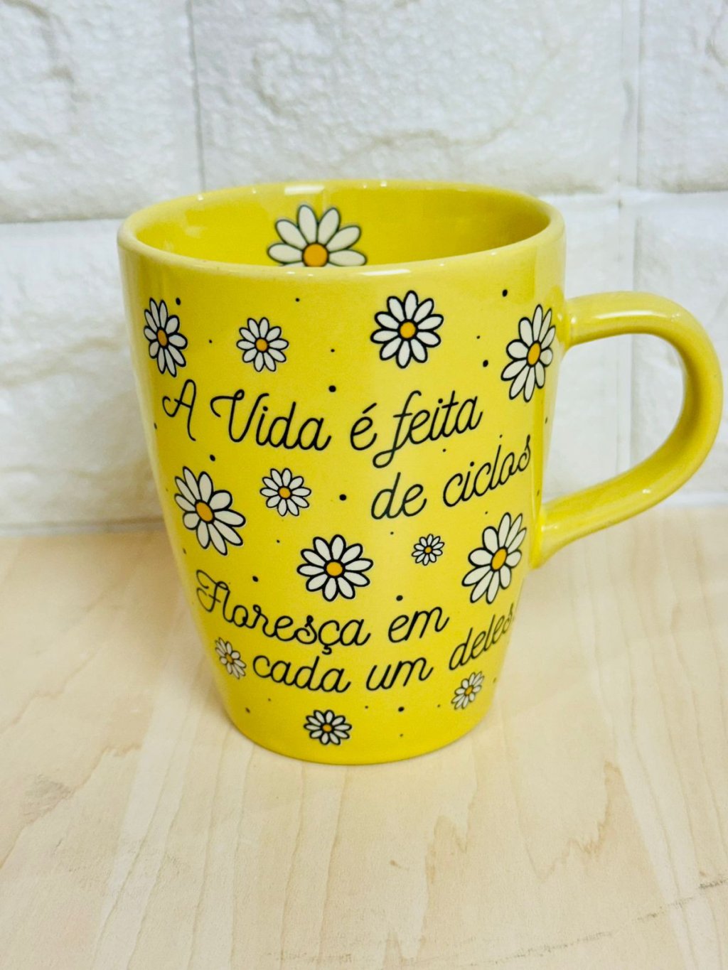 Caneca Sublime Amarela Margaridas